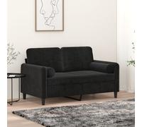 vidaXL Cuscini Decorativi 2 pz Nero Ø15x50 cm in Velluto