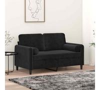 vidaXL Cuscini Decorativi 2 pz Nero Ø15x50 cm in Velluto