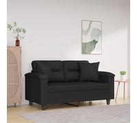 vidaXL Cuscini Decorativi 2 pz Nero 40x40 cm in Tessuto Microfibra