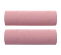 vidaXL Cuscini Decorativi 2 pz Rosa Ø15x50 cm in Velluto