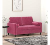 vidaXL Cuscini Decorativi 2 pz Rosso Vino Ø15x50 cm in Velluto