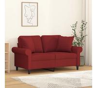 vidaXL Cuscini Decorativi 2 pz Rosso Vino 40x40 cm in Tessuto