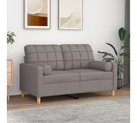 vidaXL Cuscini Decorativi 2 pz Tortora Ø15x50 cm in Tessuto