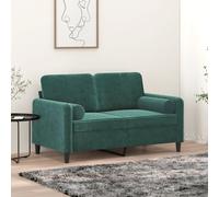vidaXL Cuscini Decorativi 2 pz Verde Scuro Ø15x50 cm in Velluto