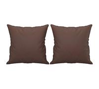 VidaXL Cuscini Decorativi 2pz Marrone 40x40 cm in Similpelle