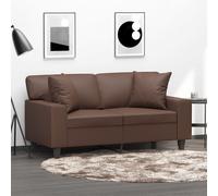 VidaXL Cuscini Decorativi 2pz Marrone 40x40 cm in Similpelle