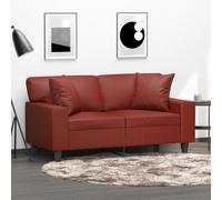 VidaXL Cuscini Decorativi 2pz Rosso Vino 40x40 cm in Similpelle