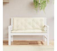 vidaXL Cuscini Panca Giardino 2pz Bianco Crema 120x50x7 Tessuto Oxford