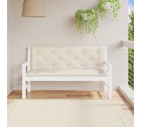 vidaXL Cuscini Panca Giardino 2pz Bianco Crema 150x50x7 Tessuto Oxford, Cuscino, Cuscino per Panca, Cuscino per Sedile, Cuscino per Esterni