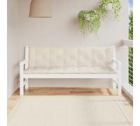 vidaXL Cuscini Panca Giardino 2pz Bianco Crema 180x50x7 Tessuto Oxford, cuscino, cuscino per panca, cuscino per sedile, cuscino per esterni