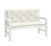 vidaXL Cuscini Panca Giardino 2pz Crema Mélange 120x50x7 cm in Tessuto, cuscino, cuscino per panca, cuscino per sedile, cuscino per esterni