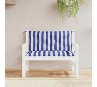 vidaXL Cuscini Panca Giardino 2pz Righe Bianche Blu 100x50x7cm Tessuto