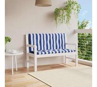 vidaXL Cuscini Panca Giardino 2pz Righe Bianche Blu 120x50x7cm Tessuto