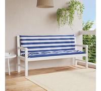 vidaXL Cuscini Panca Giardino 2pz Righe Bianche Blu 150x50x7cm Tessuto