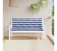vidaXL Cuscini Panca Giardino 2pz Righe Bianche Blu 150x50x7cm Tessuto