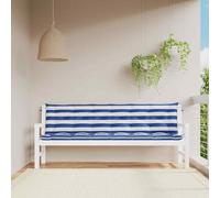 vidaXL Cuscini Panca Giardino 2pz Righe Bianche Blu 200x50x7cm Tessuto
