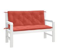 vidaXL Cuscini Panca Giardino 2pz Rosso Mélange 120x50x7 cm Tessuto