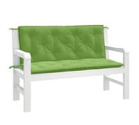 vidaXL Cuscini Panca Giardino 2pz Verde Mélange 120x50x7 cm Tessuto