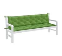 vidaXL Cuscini Panca Giardino 2pz Verde Mélange 200x50x7 cm Tessuto