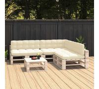 vidaXL Cuscini per Divani su Pallet 7 pz Crema