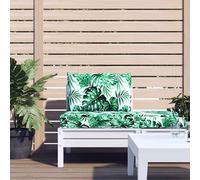 vidaXL Cuscini per Pallet 2 pz Motivo a Foglie Tessuto