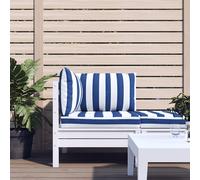 vidaXL Cuscini per Pallet 3 pz Strisce Blu e Bianche Tessuto Oxford