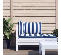vidaXL Cuscini per Pallet 3 pz Strisce Blu e Bianche Tessuto Oxford
