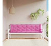 vidaXL Cuscini per Panca da Giardino 2 pz Rosa 200x50x7 cm in Tessuto