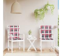 vidaXL Cuscini per Sedia 2 pz a Quadri Rossi 100x50x3cm Tessuto Oxford