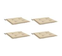vidaXL Cuscini per Sedia 2 pz Beige 50x50x4 cm in Tessuto Oxfor4