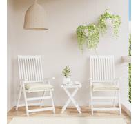 Cuscini per Sedia 2pz Bianco Crema 40x40x7 cm in Tessuto Oxford