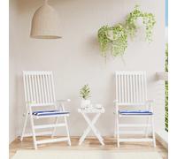 vidaXL Cuscini per Sedia 2pz Strisce Bianche e Blu 50x50x4 cm Tessuto