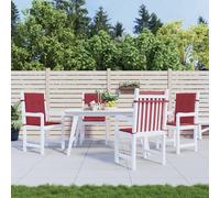 vidaXL Cuscini per Sedia 4 pz Rosso Vino 100x50x7 cm in Tessuto