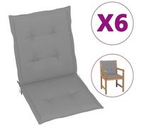 VIDAXL - Cuscini per Sedia 6 pz Grigi in Tessuto Oxford - SPEDIZIONE GRATUITA