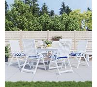 vidaXL Cuscini per Sedia 6pz Bianco e Blu 50x50x7 cm Tessuto Oxford