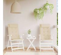 vidaXL Cuscini per Sedia con Schienale Alto 2 pz Beige Tessuto Oxford