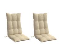 vidaXL Cuscini per Sedia con Schienale Alto 2 pz Beige Tessuto Oxford