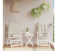 vidaXL Cuscini per Sedia con Schienale Alto 2 pz Crema Tessuto Oxford