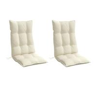vidaXL Cuscini per Sedia con Schienale Alto 2 pz Crema Tessuto Oxford