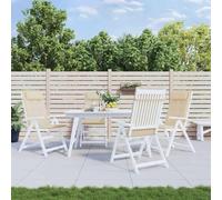 vidaXL Cuscini per sedia con schienale alto 4 pz Beige Tessuto Oxford