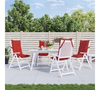 vidaXL Cuscini per Sedia con Schienale Alto 4 pz Rosso Tessuto Oxford