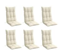 vidaXL Cuscini per Sedia con Schienale Alto 6 pz Crema Tessuto Oxford