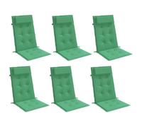 vidaXL Cuscini per Sedia con Schienale Alto 6 pz Verde Tessuto Oxford