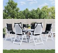 vidaXL Cuscini per Sedia con Schienale Alto 6pz Nero in Tessuto Oxford