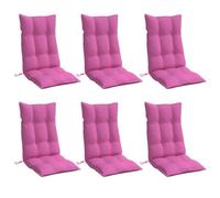 Cuscini per Sedia con Schienale Alto 6pz Rosa in Tessuto Oxford