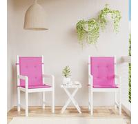 vidaXL Cuscini per Sedia con Schienale Basso 2 pz Rosa in Tessuto