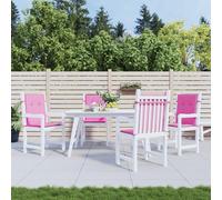 Cuscini per Sedia con Schienale Basso 4 pz Rosa in Tessuto