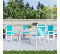 vidaXL Cuscini per Sedia con Schienale Basso 4 pz Turchese in Tessuto