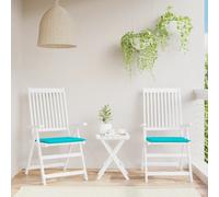 vidaXL Cuscini per Sedia da Giardino 2 pz Turchese 50x50x3 cm Tessuto