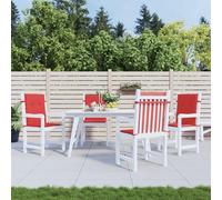 vidaXL Cuscini per Sedia da Giardino 4 pz Rossi 100x50x7 cm in Tessuto
